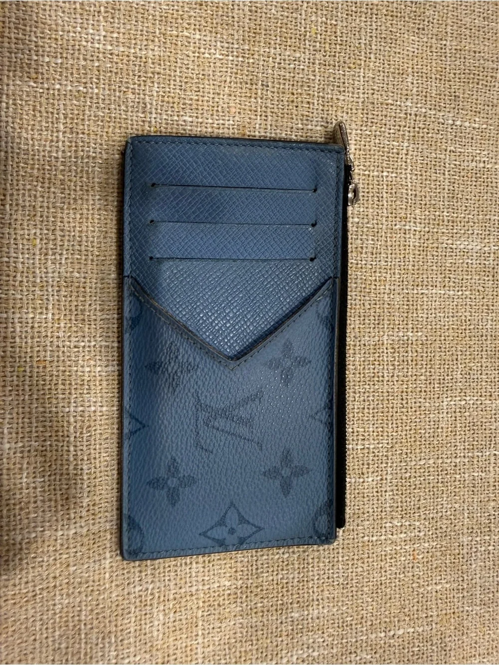Louis Vuitton Men’s Blue Limited Edition Monogram Card Holder with Zip
